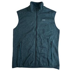 Aparso Womens Green Polyester Full‎ Zip Sleeveless Mock Neck Knit Vest Large